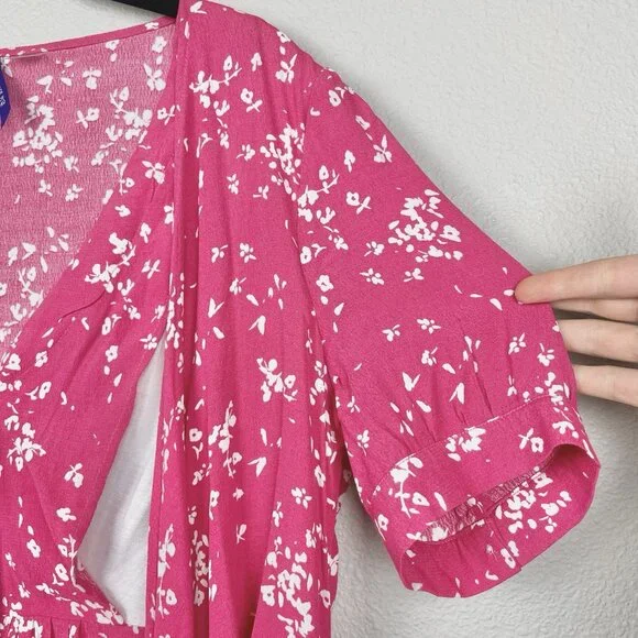 Seraphine Women's 8 Raspberry Sanna Maternity Nursing Midi Dress Viscose Floral - Picture 12 of 16